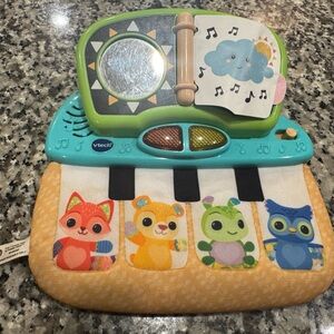 Vtech Teal and Yellow Plush Musical Piano Toy for Kids